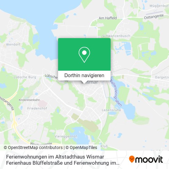Ferienwohnungen im Altstadthaus Wismar Ferienhaus Blüffelstraße und Ferienwohnung im Fürstenhof im Karte