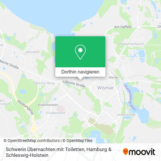 Schwerin Übernachten mit Toiletten Karte