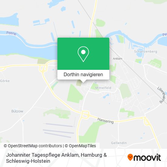 Johanniter Tagespflege Anklam Karte