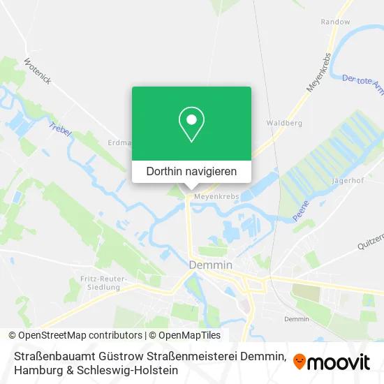 Straßenbauamt Güstrow Straßenmeisterei Demmin Karte