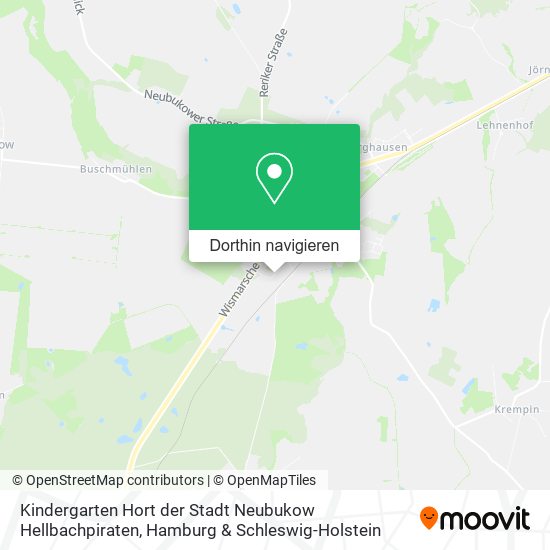 Kindergarten Hort der Stadt Neubukow Hellbachpiraten Karte