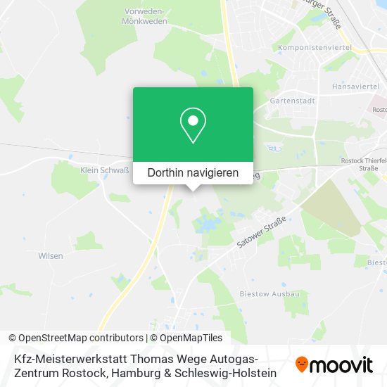 Kfz-Meisterwerkstatt Thomas Wege Autogas-Zentrum Rostock Karte