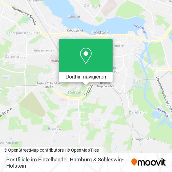 Postfiliale im Einzelhandel Karte