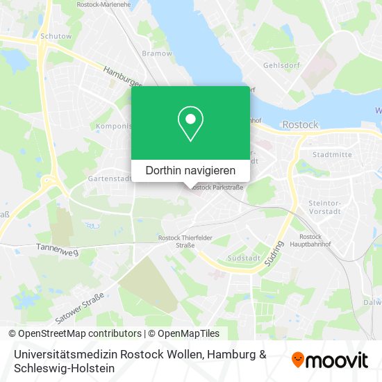 Universitätsmedizin Rostock Wollen Karte