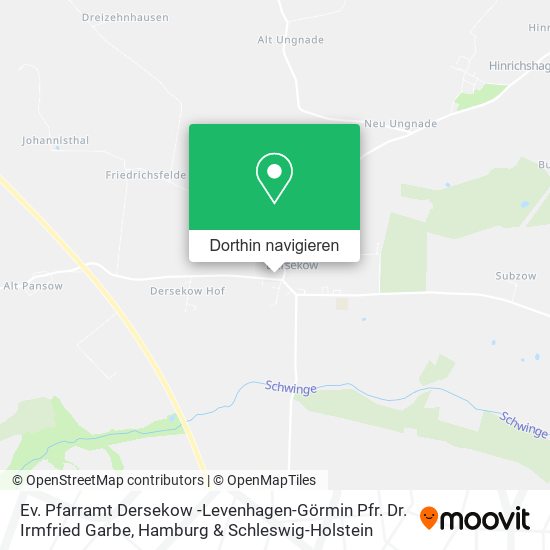 Ev. Pfarramt Dersekow -Levenhagen-Görmin Pfr. Dr. Irmfried Garbe Karte