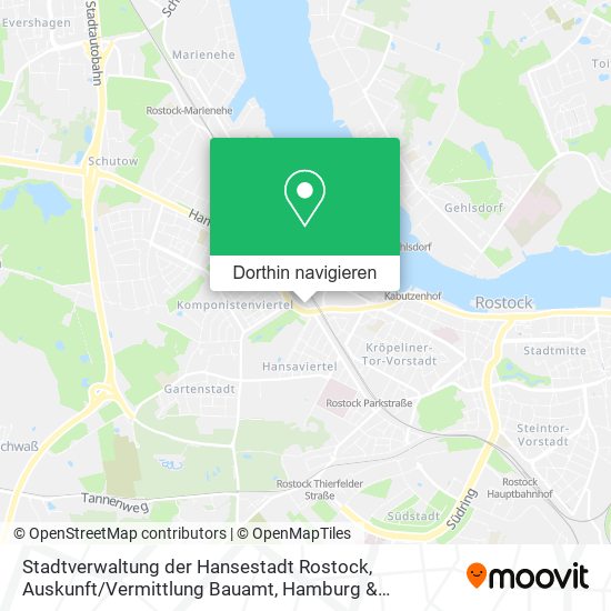 Stadtverwaltung der Hansestadt Rostock, Auskunft / Vermittlung Bauamt Karte