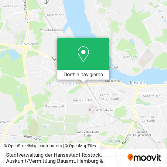 Stadtverwaltung der Hansestadt Rostock, Auskunft / Vermittlung Bauamt Karte