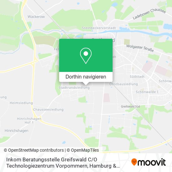 Inkom Beratungsstelle Greifswald C / O Technologiezentrum Vorpommern Karte
