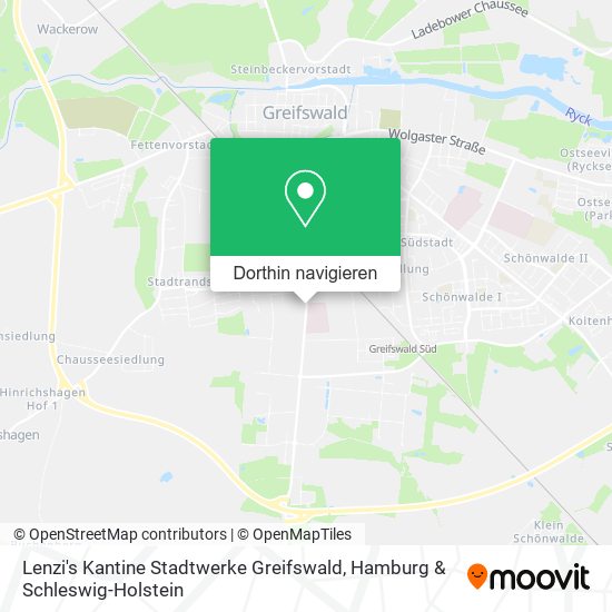 Lenzi's Kantine Stadtwerke Greifswald Karte