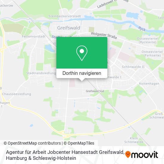 Agentur für Arbeit Jobcenter Hansestadt Greifswald Karte