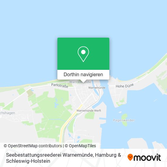 Seebestattungsreederei Warnemünde Karte