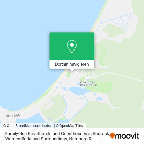 Family-Run Privathotels and Guesthouses in Rostock, Warnemünde and Surroundings Karte