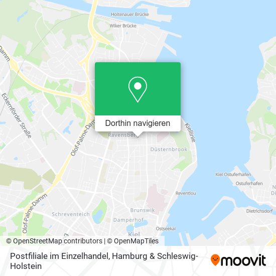 Postfiliale im Einzelhandel Karte