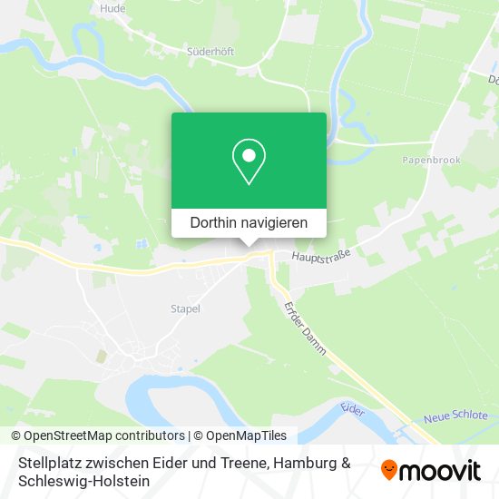 Stellplatz zwischen Eider und Treene Karte