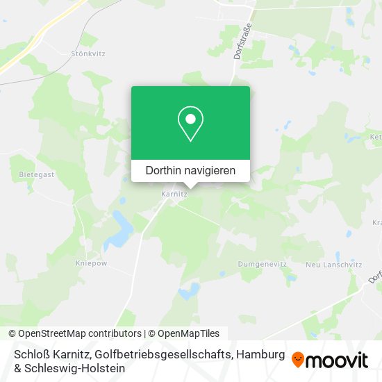 Schloß Karnitz, Golfbetriebsgesellschafts Karte