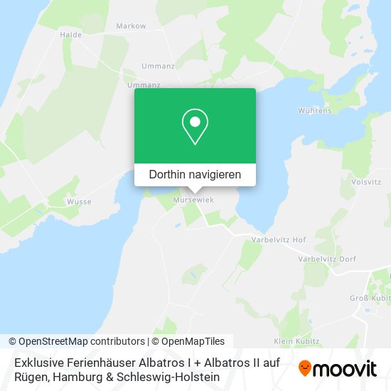 Exklusive Ferienhäuser Albatros I + Albatros II auf Rügen Karte