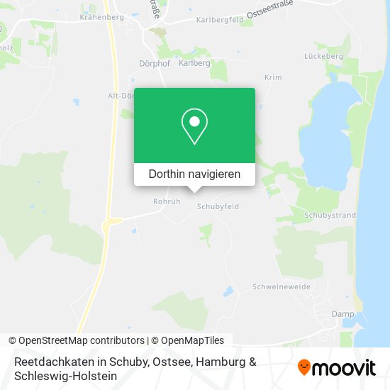 Reetdachkaten in Schuby, Ostsee Karte