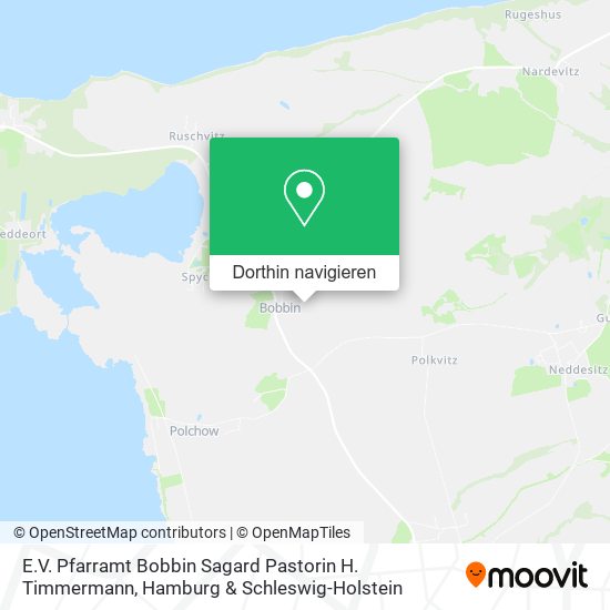 E.V. Pfarramt Bobbin Sagard Pastorin H. Timmermann Karte
