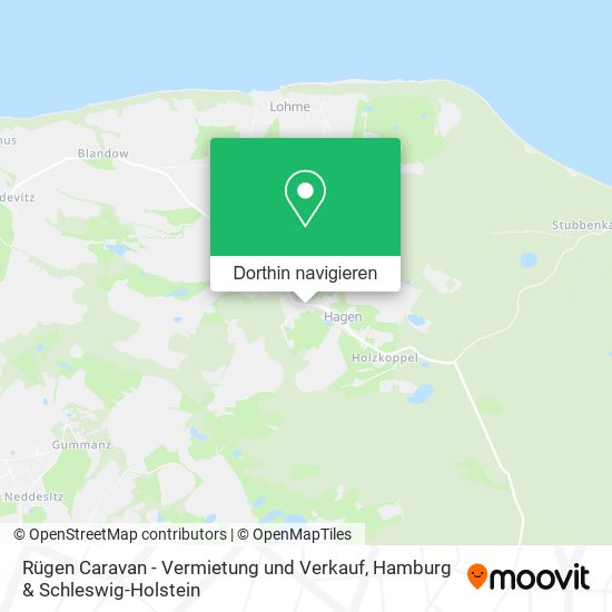 Rügen Caravan - Vermietung und Verkauf Karte