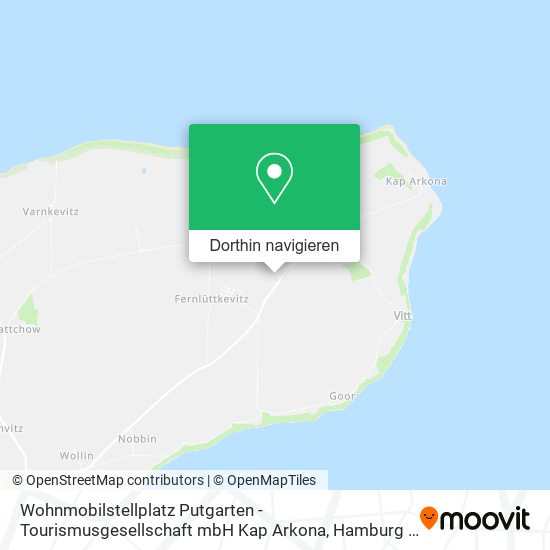 Wohnmobilstellplatz Putgarten - Tourismusgesellschaft mbH Kap Arkona Karte