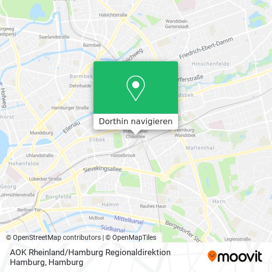 AOK Rheinland / Hamburg Regionaldirektion Hamburg Karte