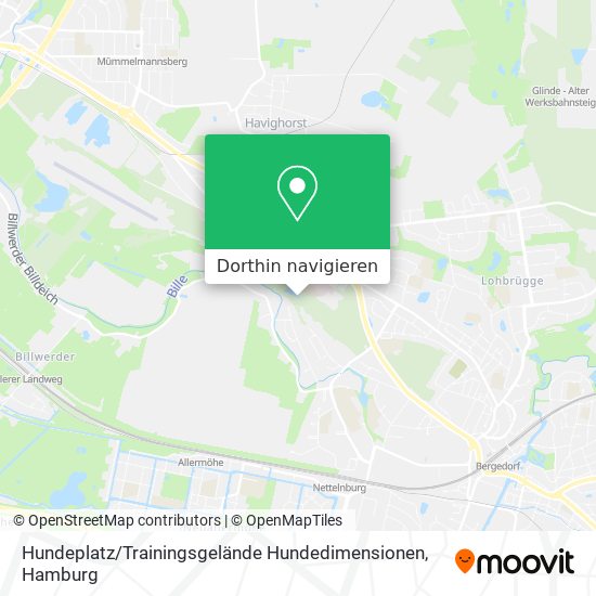 Hundeplatz / Trainingsgelände Hundedimensionen Karte