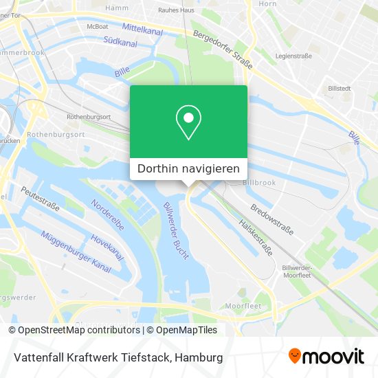 Vattenfall Kraftwerk Tiefstack Karte