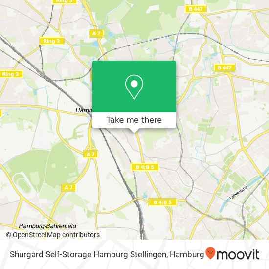 Shurgard Self-Storage Hamburg Stellingen Karte