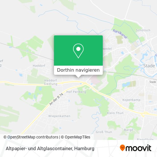 Altpapier- und Altglascontainer Karte