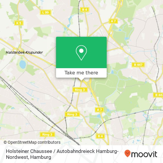 Holsteiner Chaussee / Autobahndreieck Hamburg-Nordwest Karte
