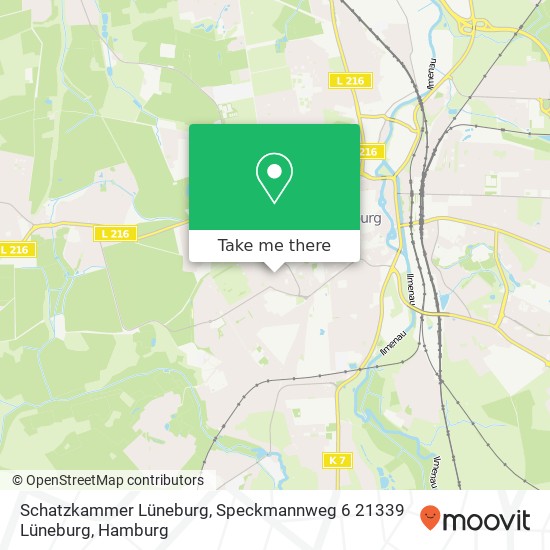 Schatzkammer Lüneburg, Speckmannweg 6 21339 Lüneburg Karte