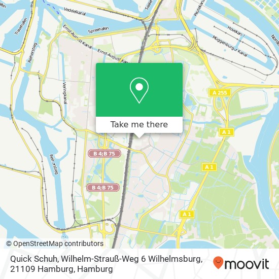 Quick Schuh, Wilhelm-Strauß-Weg 6 Wilhelmsburg, 21109 Hamburg Karte