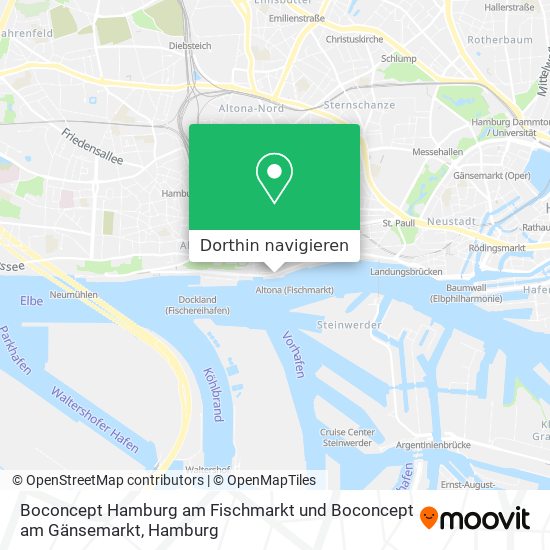 Boconcept Hamburg am Fischmarkt und Boconcept am Gänsemarkt Karte