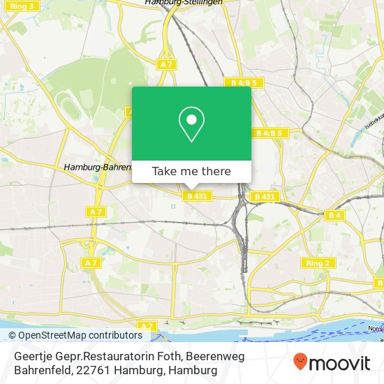 Geertje Gepr.Restauratorin Foth, Beerenweg Bahrenfeld, 22761 Hamburg Karte