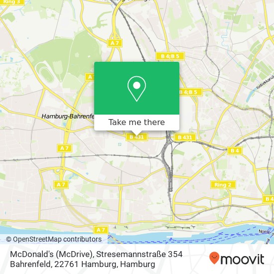 McDonald's (McDrive), Stresemannstraße 354 Bahrenfeld, 22761 Hamburg Karte