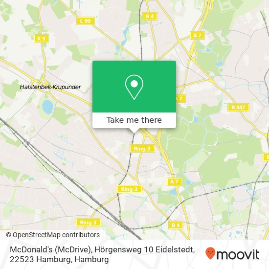 McDonald's (McDrive), Hörgensweg 10 Eidelstedt, 22523 Hamburg Karte