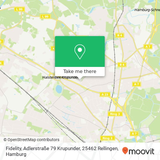 Fidelity, Adlerstraße 79 Krupunder, 25462 Rellingen Karte