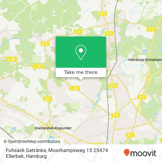 Fohsack Getränke, Moorkampsweg 15 25474 Ellerbek Karte