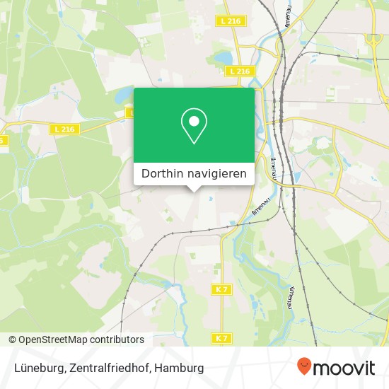 Lüneburg, Zentralfriedhof Karte