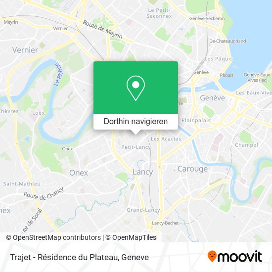 Trajet - Résidence du Plateau Karte
