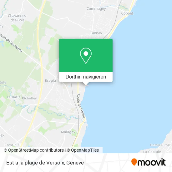 Est a la plage de Versoix Karte