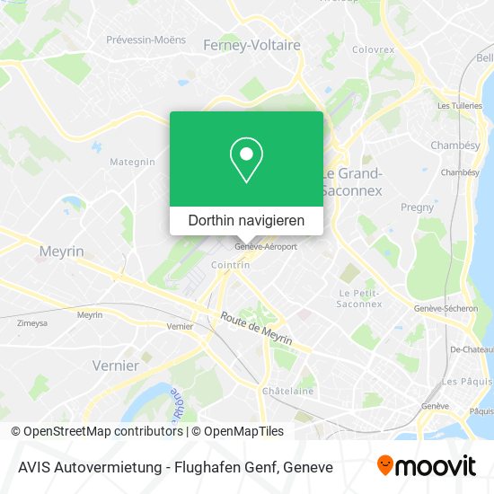 AVIS Autovermietung - Flughafen Genf Karte