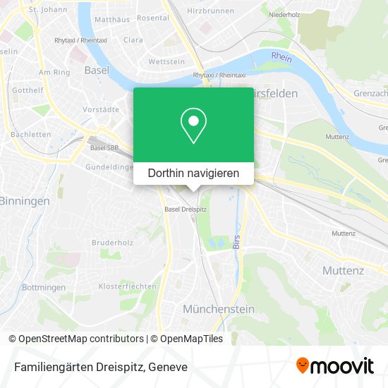 Familiengärten Dreispitz Karte