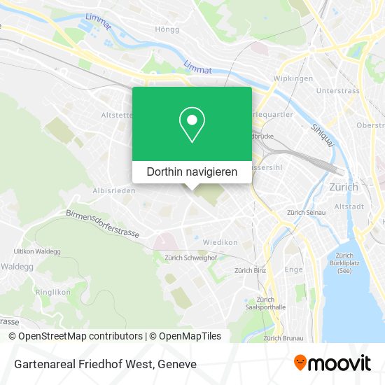 Gartenareal Friedhof West Karte