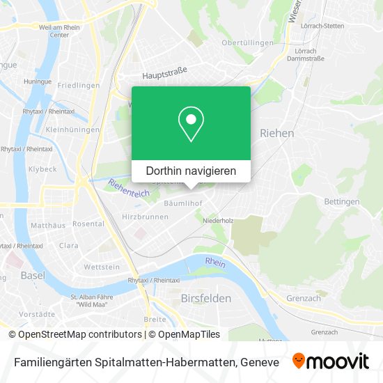 Familiengärten Spitalmatten-Habermatten Karte