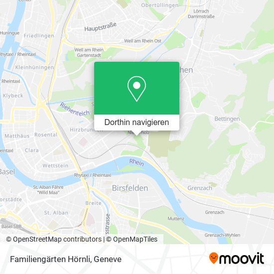 Familiengärten Hörnli Karte