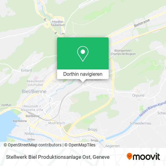 Stellwerk Biel Produktionsanlage Ost Karte