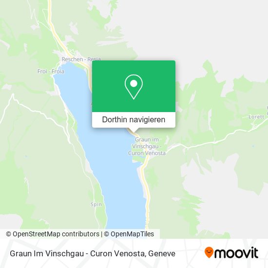 Graun Im Vinschgau - Curon Venosta Karte