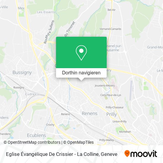 Eglise Évangélique De Crissier - La Colline Karte