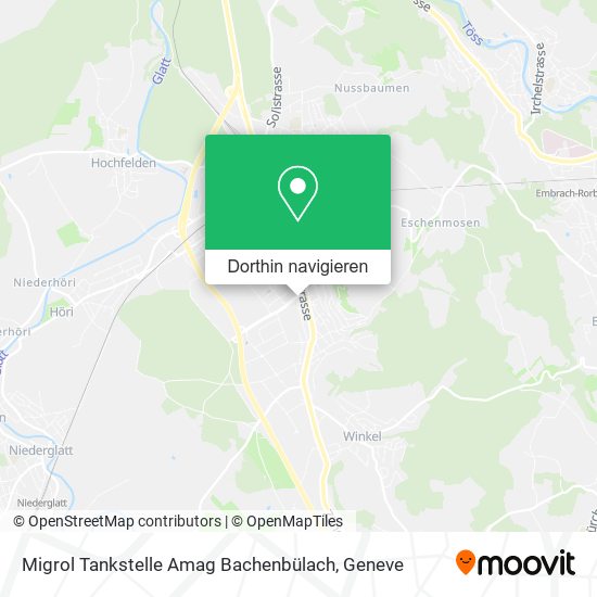 Migrol Tankstelle Amag Bachenbülach Karte